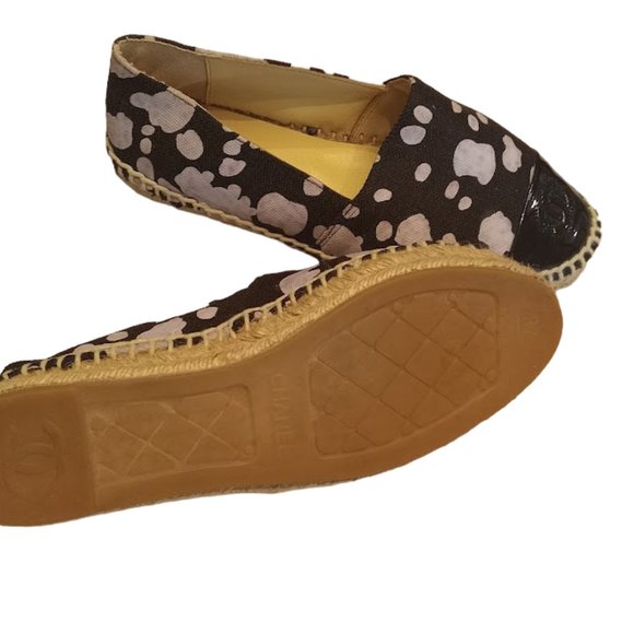 EUC | Chanel CC Patent Leather Cap-Toe Slip-on Espadrilles Loafers | Size: EU 37 - Picture 5 of 16